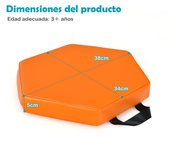 Costway 6 Cojines Hexagonales para Niños Cojines Coloreados Blandos con Empuñaduras Mullido en Espuma Asientos Portátiles 38 x 34 cm Arcoíris