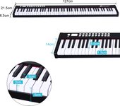 Costway Piano Digital con 88 Teclas y Estuche con Función MIDI Bluetooth y Notas Precisas para Niños y Adultos Negro y Blanco 127 x 21,5 x 6,5 cm