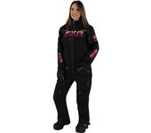 FXR Maverick Lite Damas One Piece Traje de moto de nieve - Negro Rosa (8)