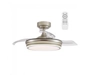 Ventilador led con aspas retráctiles perla mini níquel cct (35w)