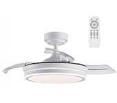 Ventilador led aspas retráctiles perla mini blanco cct dim (46w)