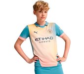 Puma - Camiseta Manchester City Cuarta Equipación 2024-2025 Niño, Unisex, Rosebay-Bold Blue, 152 cm