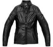 Spidi Mack Chaqueta de cuero de motocicleta para damas - Negro (48)