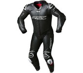 RST V4.1 Evo Kangaroo Airbag One Piece Traje de cuero de motocicleta - Negro Blanco (M)