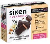 Siken Sustitutivo Colágeno Barrita Vainilla Con Almendras 8 Uds 40g Almendra-Vainilla