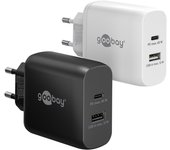 Goobay 65411 cargador de dispositivo móvil Auriculares, Smartphone, Tableta Negro Corriente alterna Carga rápida Interior
