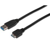 DIGITUS Cable de conexión USB 3.2 Gen1-0,25 m - USB A (m) a USB Micro B (m) - 5 Gbit/s - cable de conexión - Negro
