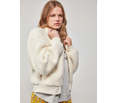 Chaqueta tipo bomber en tejido borrego, cálida y a la moda - Gisela