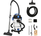 vidaXL Aspirador en seco y húmedo plateado 1200 W 30 L