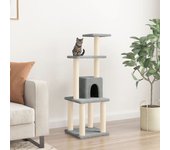 vidaXL Rascador para gatos con postes de sisal gris claro 105 cm