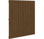 vidaXL Cabecero cama pared madera maciza pino marrón miel 95,5x3x110cm