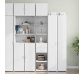 vidaXL Armario estrecho madera de ingeniería blanco 40x42,5x225 cm