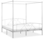 vidaXL Estructura cama con dosel sin colchón metal blanco 200x200 cm