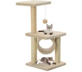 vidaXL Rascador para gatos con poste rascador de sisal 65 cm beige