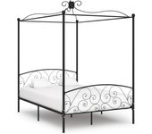 vidaXL Estructura cama con dosel sin colchón metal negro 120x200 cm