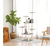 vidaXL Rascador para gatos con postes de sisal gris claro 153 cm