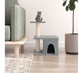 vidaXL Rascador para gatos con postes de sisal gris claro 48 cm
