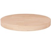 vidaXL Superficie de mesa redonda madera de roble sin tratar Ø30x4 cm