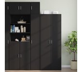 vidaXL Armario estrecho madera de ingeniería negro 30x42,5x225 cm