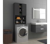 vidaXL Armario de lavadora gris 64x25,5x190 cm