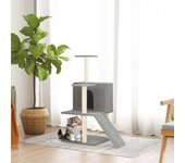 vidaXL Rascador para gatos con postes de sisal gris claro 109 cm