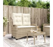 vidaXL Sillón reclinable de jardín con cojines ratán sintético beige