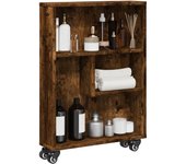 vidaXL Carrito de almacenaje estrecho madera roble ahumado 48x13x68 cm
