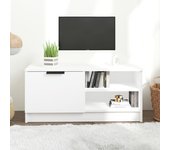 vidaXL Mueble para TV madera contrachapada blanco 80x35x36,5 cm