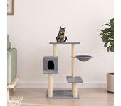 vidaXL Rascador para gatos con postes de sisal gris claro 82,5 cm