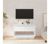 vidaXL Mueble para TV de aglomerado blanco brillante 70x41x44 cm