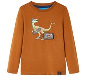 vidaXL Camiseta infantil de manga larga color coñac 116