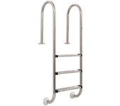 vidaXL Escalera de piscina 3 peldaños acero inoxidable 304 120 cm
