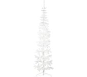 vidaXL Medio árbol de Navidad artificial con soporte blanco 210 cm