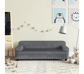 vidaXL Sofá para niños de terciopelo gris oscuro 90x53x30 cm