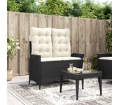 vidaXL Sillón reclinable de jardín con cojines ratán sintético negro