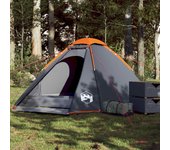 vidaXL Tienda de campaña iglú para 4 personas impermeable gris naranja