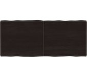 vidaXL Tablero mesa madera tratada borde vivo marrón 140x60x(2-4) cm