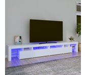 vidaXL Mueble de TV con luces LED blanco 260x36,5x40 cm