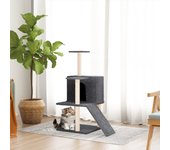 vidaXL Rascador para gatos con postes de sisal gris oscuro 82 cm