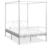 vidaXL Estructura cama con dosel sin colchón metal blanco 140x200 cm