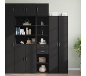 vidaXL Armario estrecho madera de ingeniería negro 40x42,5x225 cm