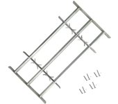 vidaXL Reja de seguridad ajustable ventana con 3 barras 700-1050 mm