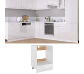 vidaXL Armario de horno de contrachapada blanco brillo 60x46x81,5 cm