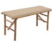 vidaXL Banco de jardín plegable con cojín bambú 118 cm