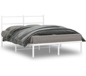 vidaXL Estructura cama sin colchón con cabecero metal blanco 135x190cm