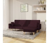 vidaXL Sofá cama de 2 plazas con reposapiés tela morado