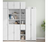vidaXL Armario estrecho madera de ingeniería blanco 30x42,5x225 cm