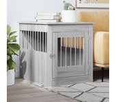 vidaXL Jaula para perros madera ingeniería gris Sonoma 64,5x80x71 cm