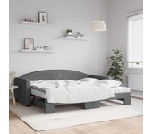 vidaXL Sofá cama nido con colchón tela gris oscuro 90x200 cm