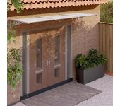 vidaXL Marquesina puerta policarbonato gris y transparente 358,5x90cm